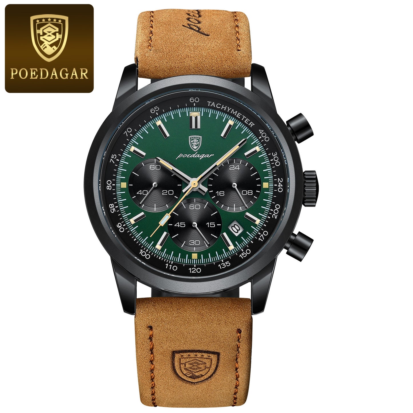 Men's Quartz Watch with Leather Strap