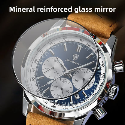 Men's Quartz Watch with Leather Strap