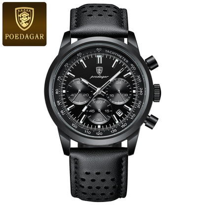Men's Quartz Watch with Leather Strap