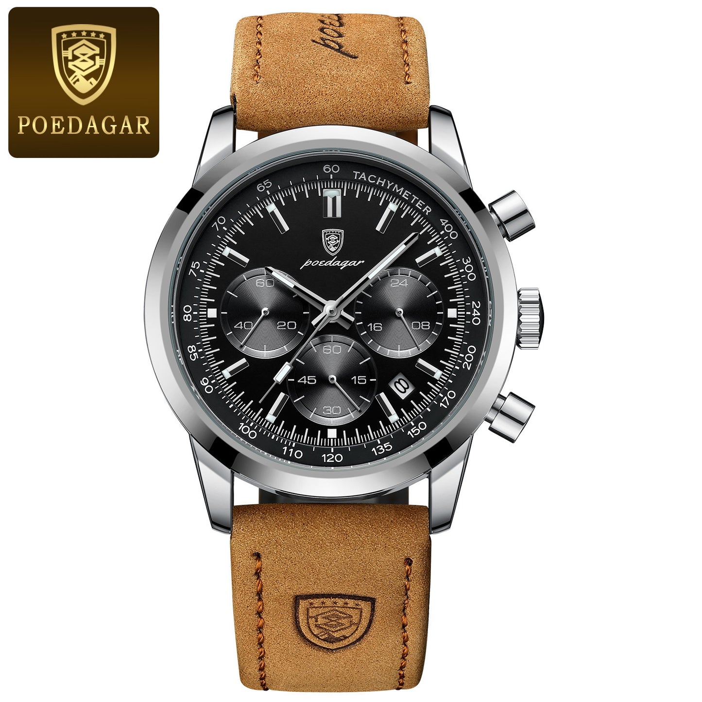Men's Quartz Watch with Leather Strap